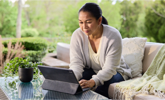 woman on computer
